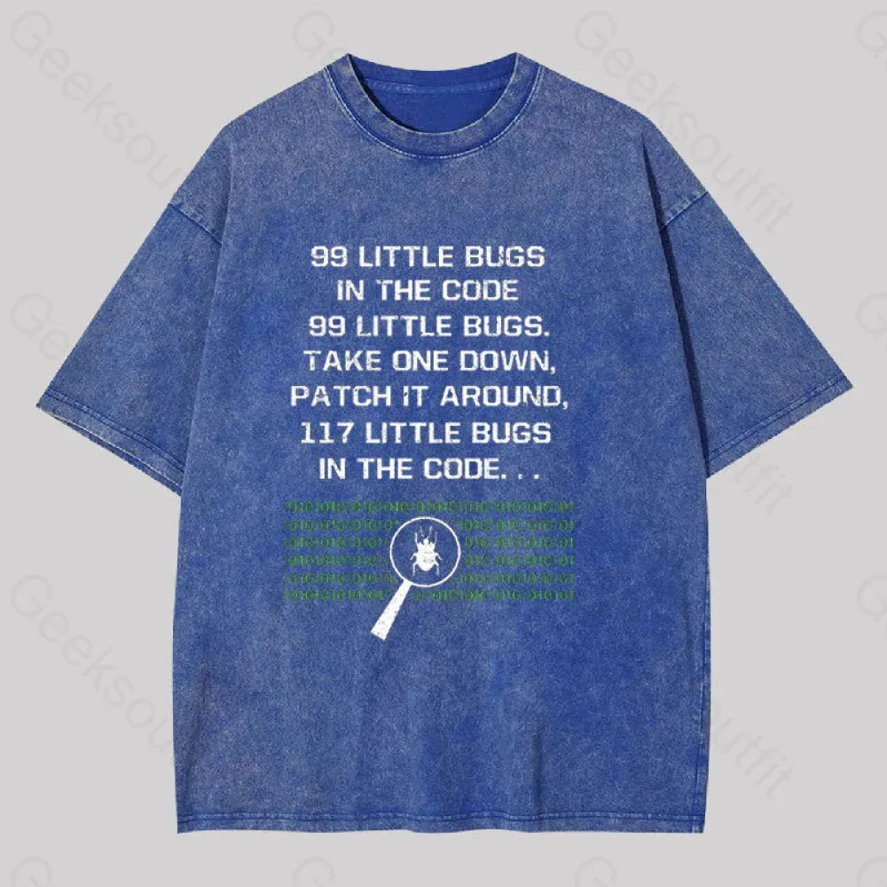 117 Little Bugs in The Code Geek Washed T-shirt