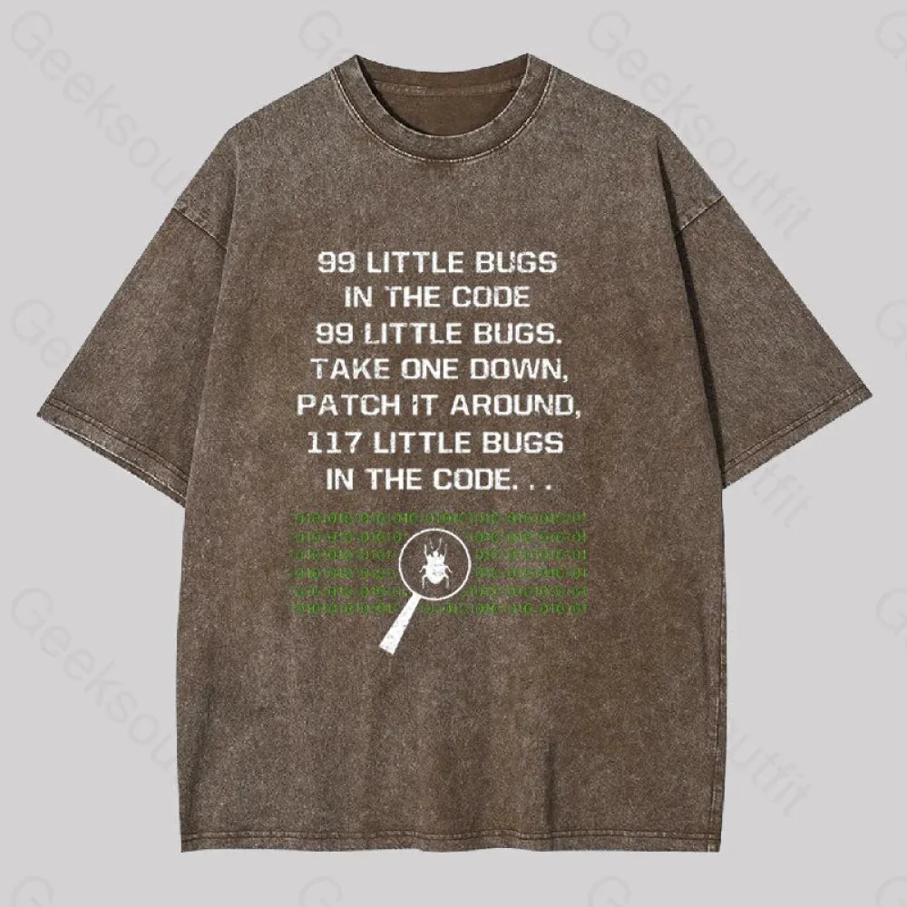 117 Little Bugs in The Code Geek Washed T-shirt