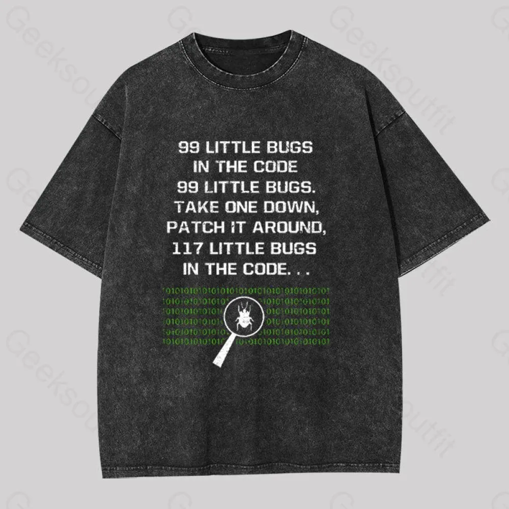 117 Little Bugs in The Code Geek Washed T-shirt