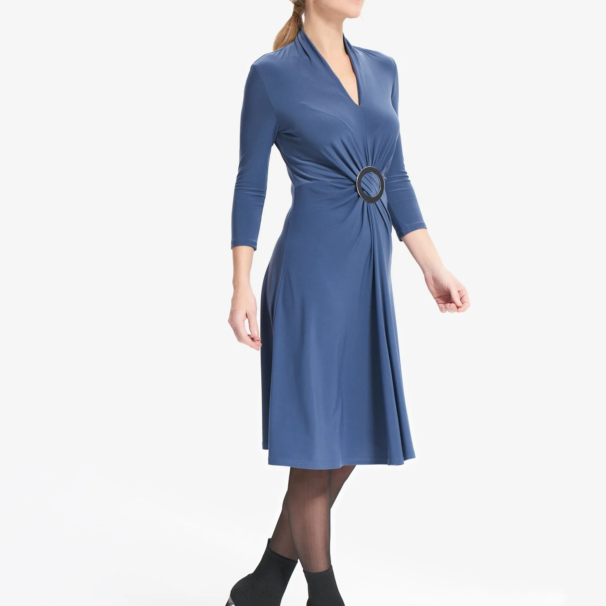 3/4 Sleeve Dress With Hardware