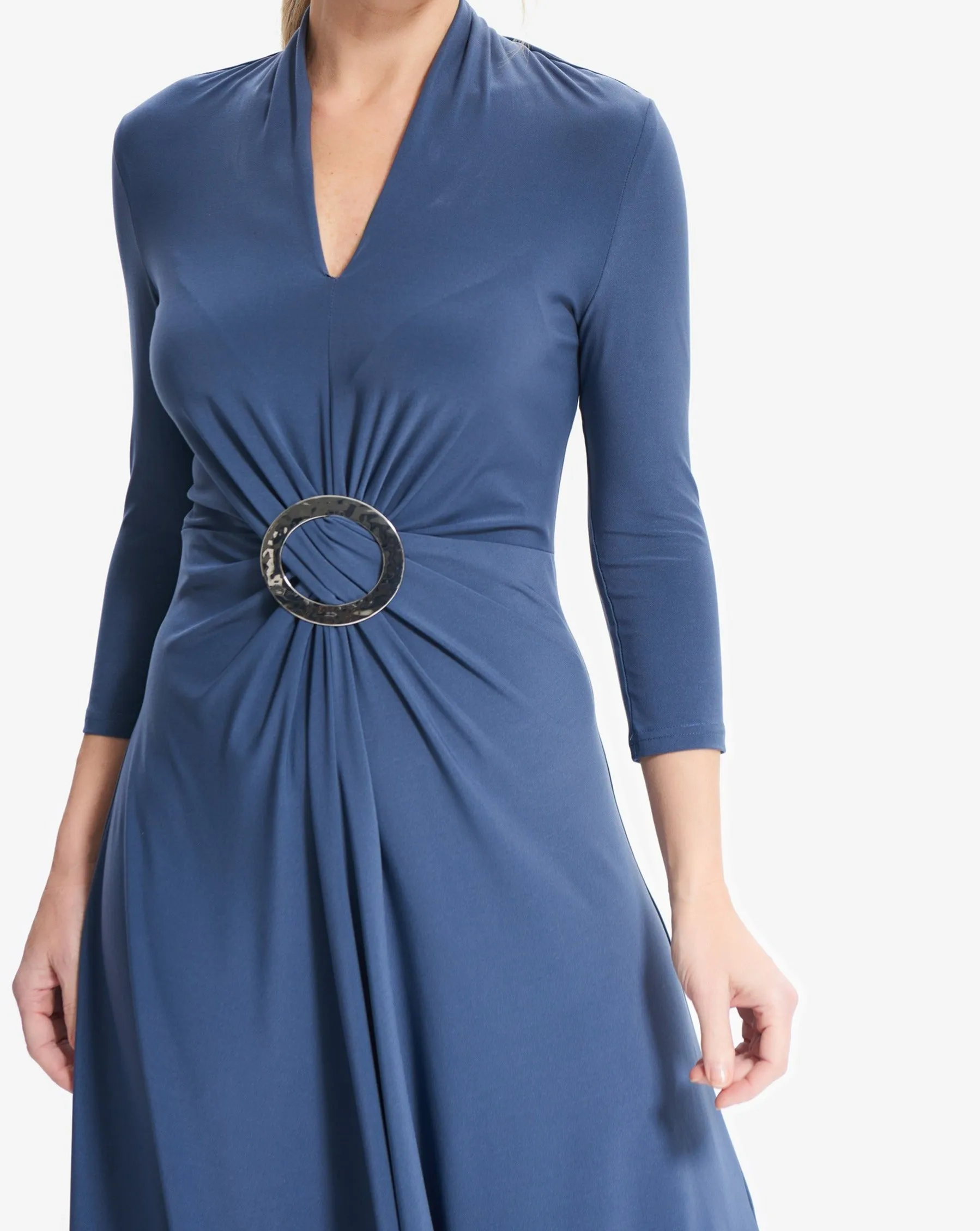 3/4 Sleeve Dress With Hardware