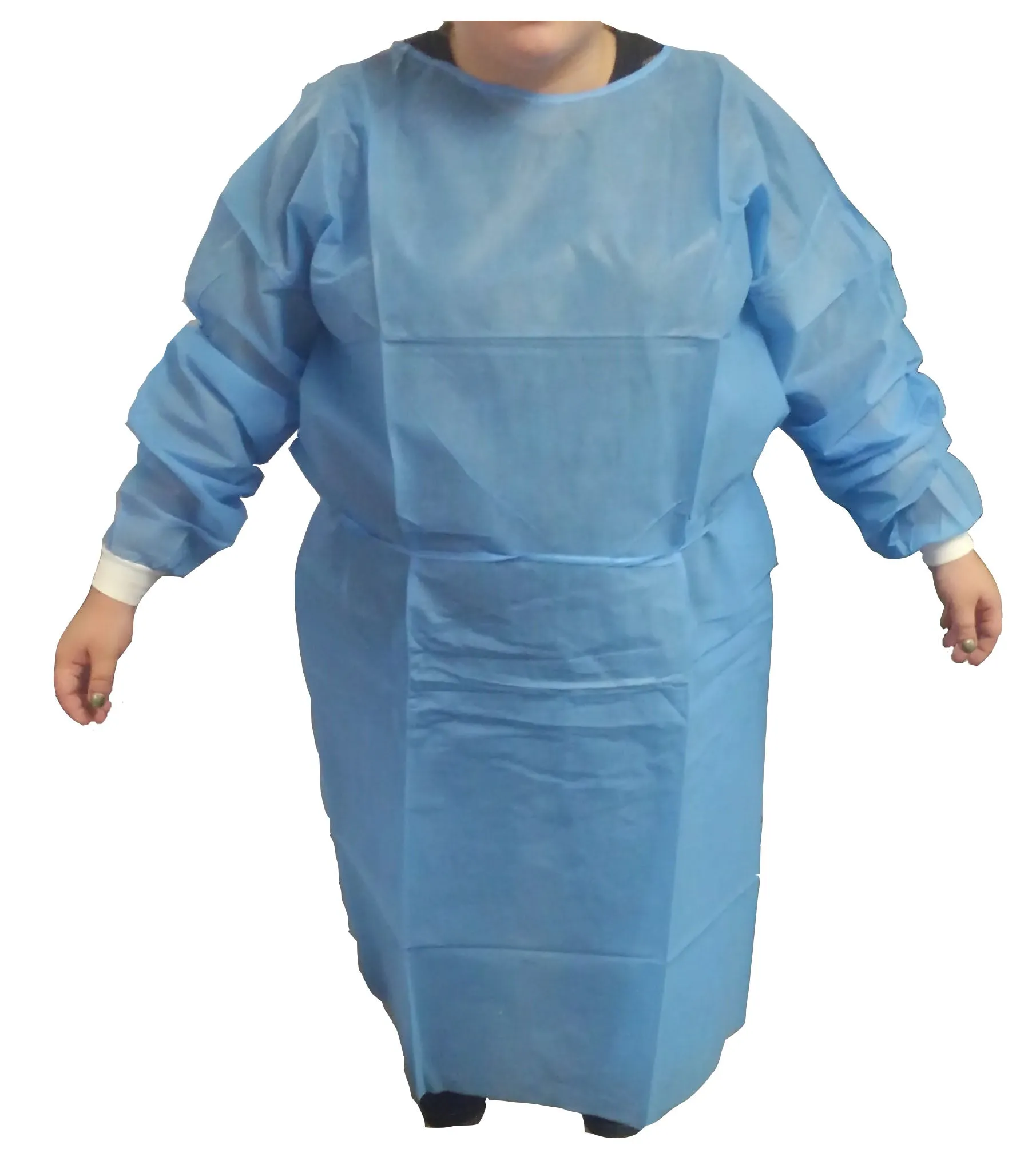 (50/Case) SMS Blue Isolation Gowns | 40g | Knit Cuffs