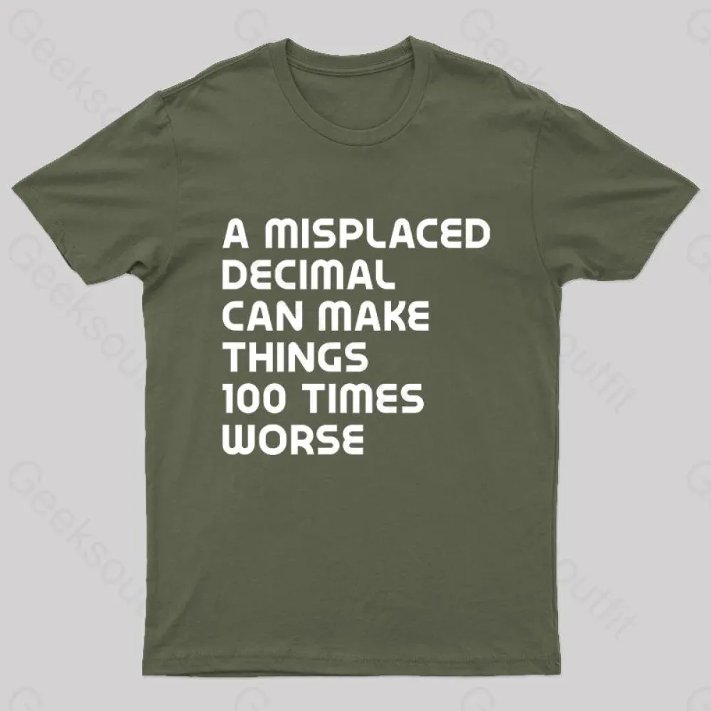 A Misplaced Decimal Nerd T-Shirt