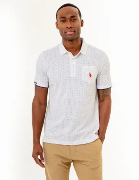 ALL OVER DOUBLE MINI DOT PRINT POLO SHIRT