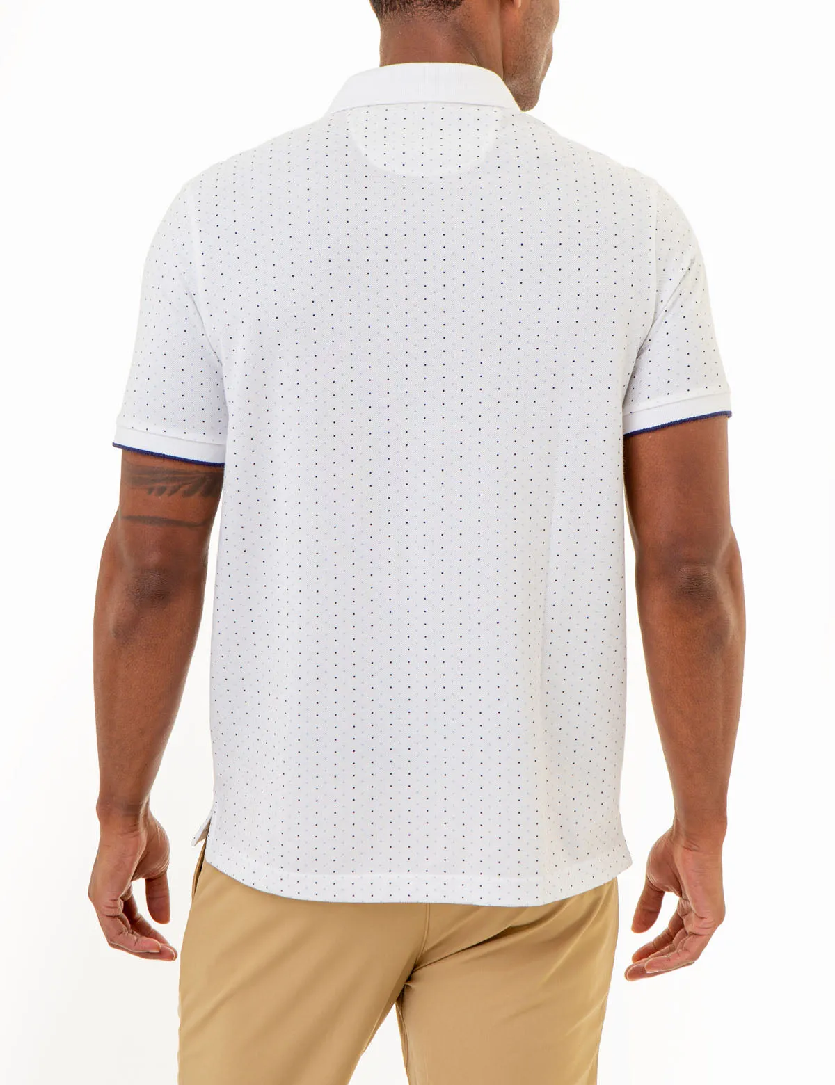 ALL OVER DOUBLE MINI DOT PRINT POLO SHIRT