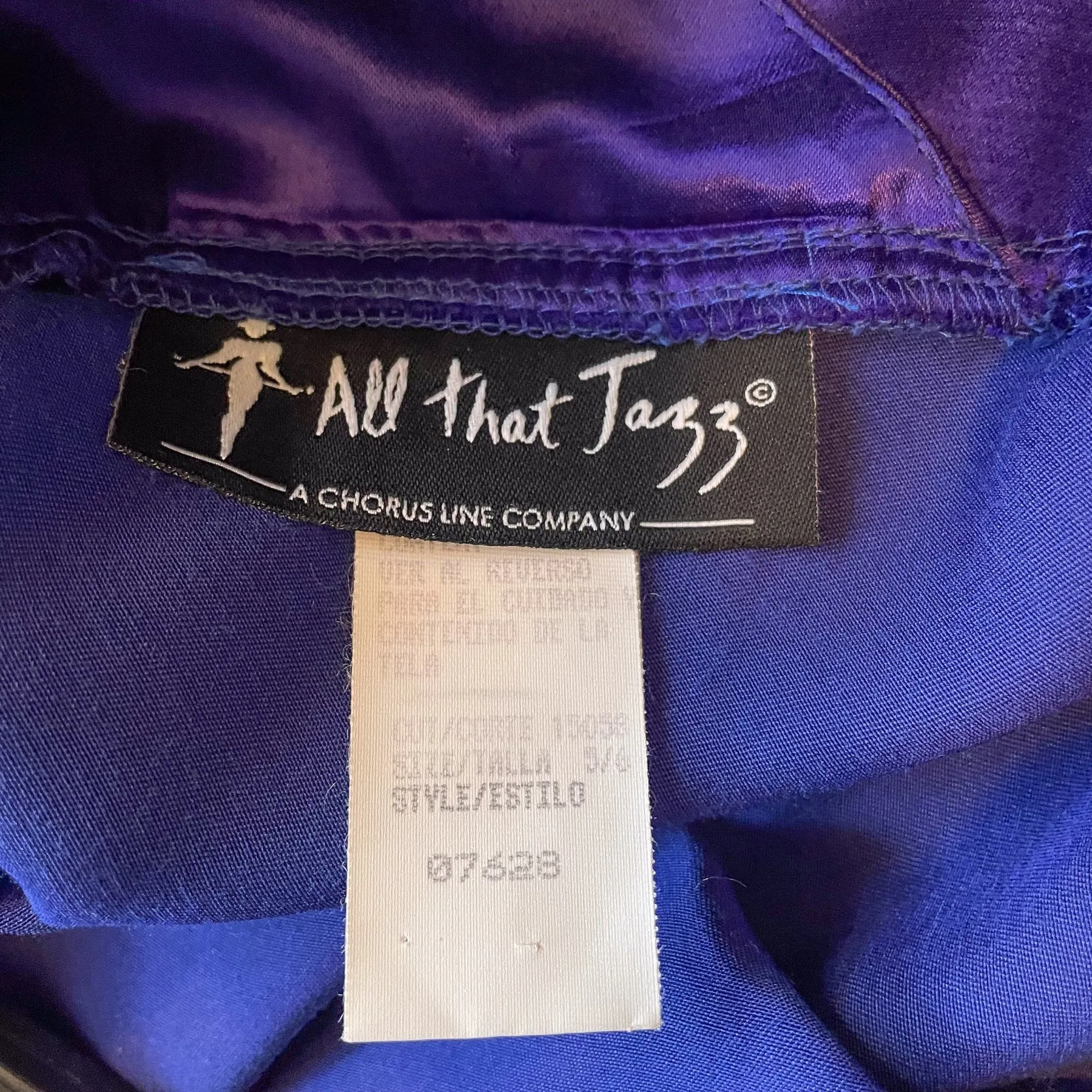 All That Jazz Blue/Purple Satin Dress, 30s Style Maxi S