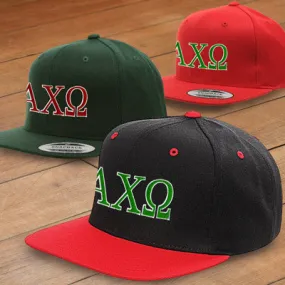 Alpha Chi Omega Snapback Cap, 2-Color Greek Letters - 6089 - EMB