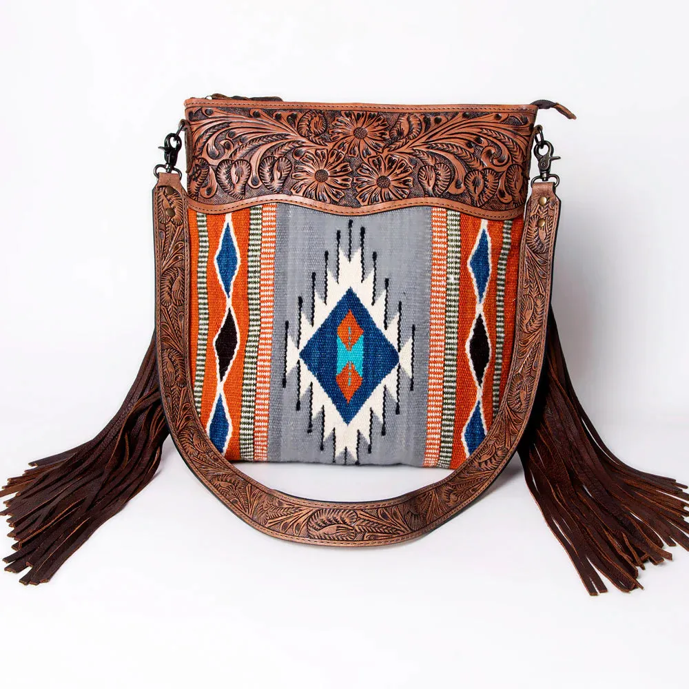 American Darling Gray Aztec Fringe Purse