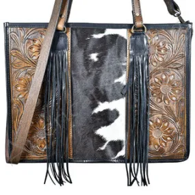 American Darling Hide Tooled Fringe Purse