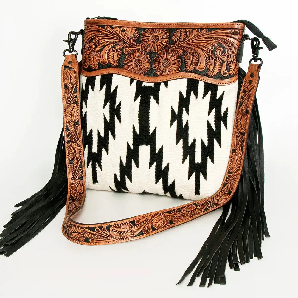 American Darling Signature Crossbody Hand Tooled Saddle Blanket - ADBGZ230