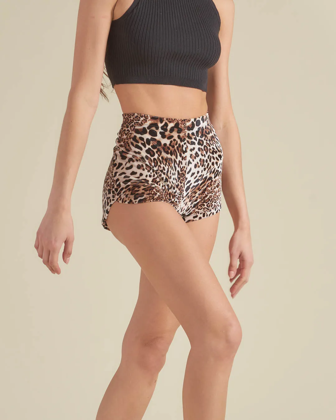 Arabian Leopard Velvet Booty Short | Women's