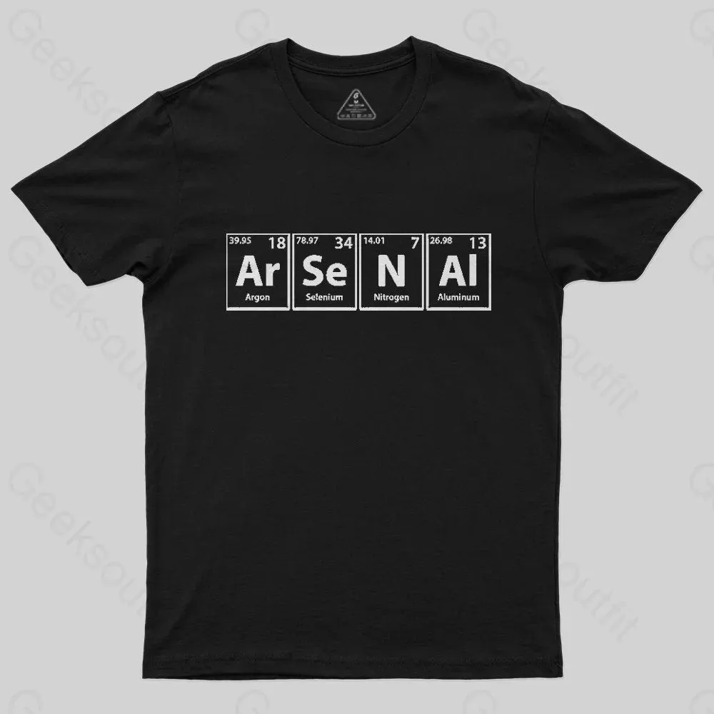 Arsenal (Ar-Se-N-Al) Periodic Elements Spelling T-Shirt