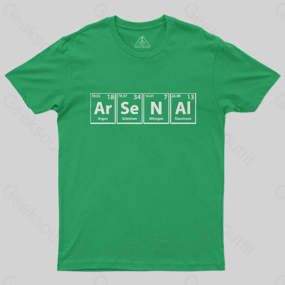 Arsenal (Ar-Se-N-Al) Periodic Elements Spelling T-Shirt