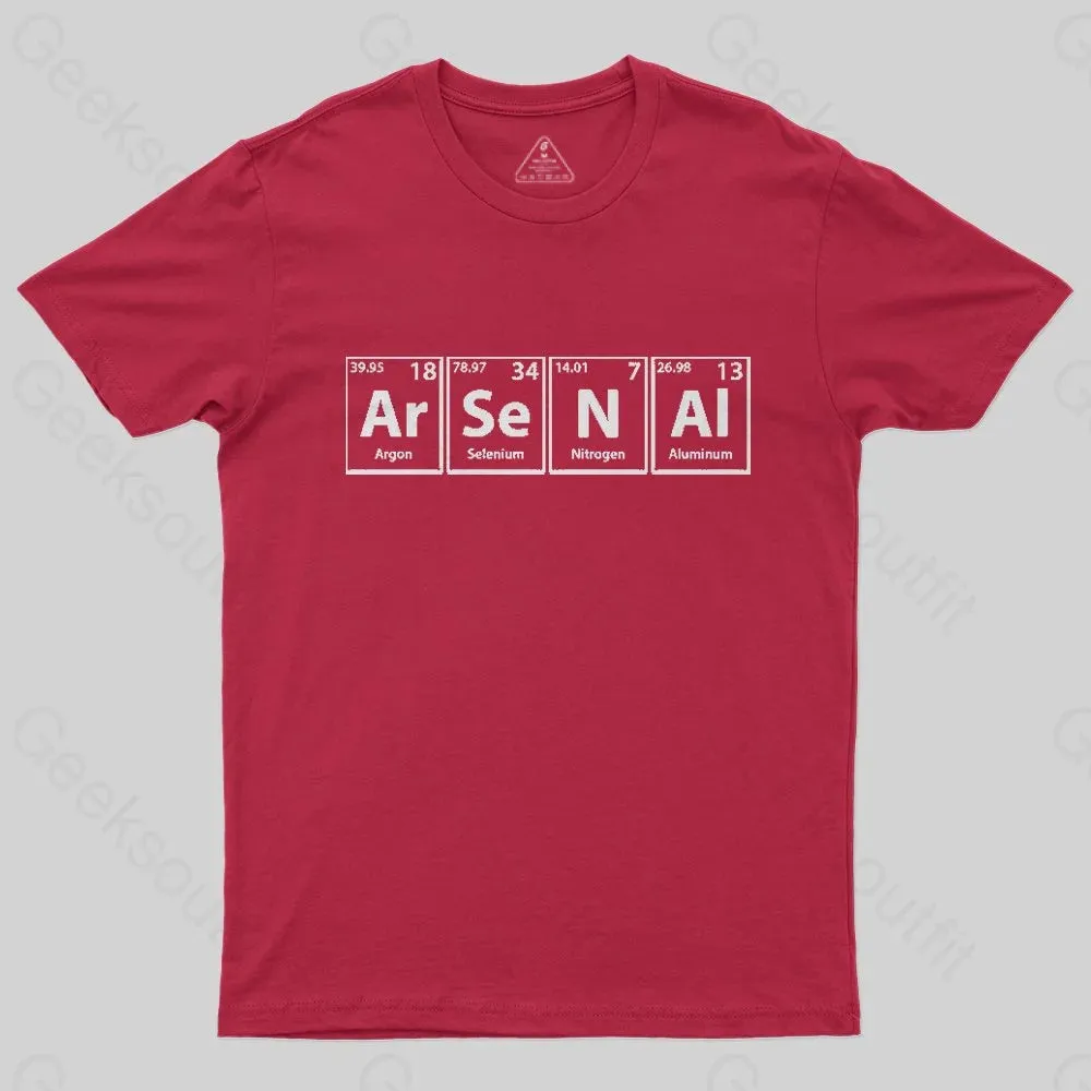 Arsenal (Ar-Se-N-Al) Periodic Elements Spelling T-Shirt