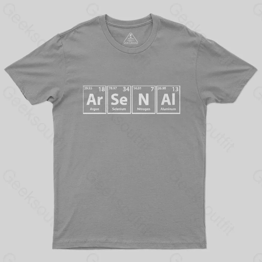 Arsenal (Ar-Se-N-Al) Periodic Elements Spelling T-Shirt