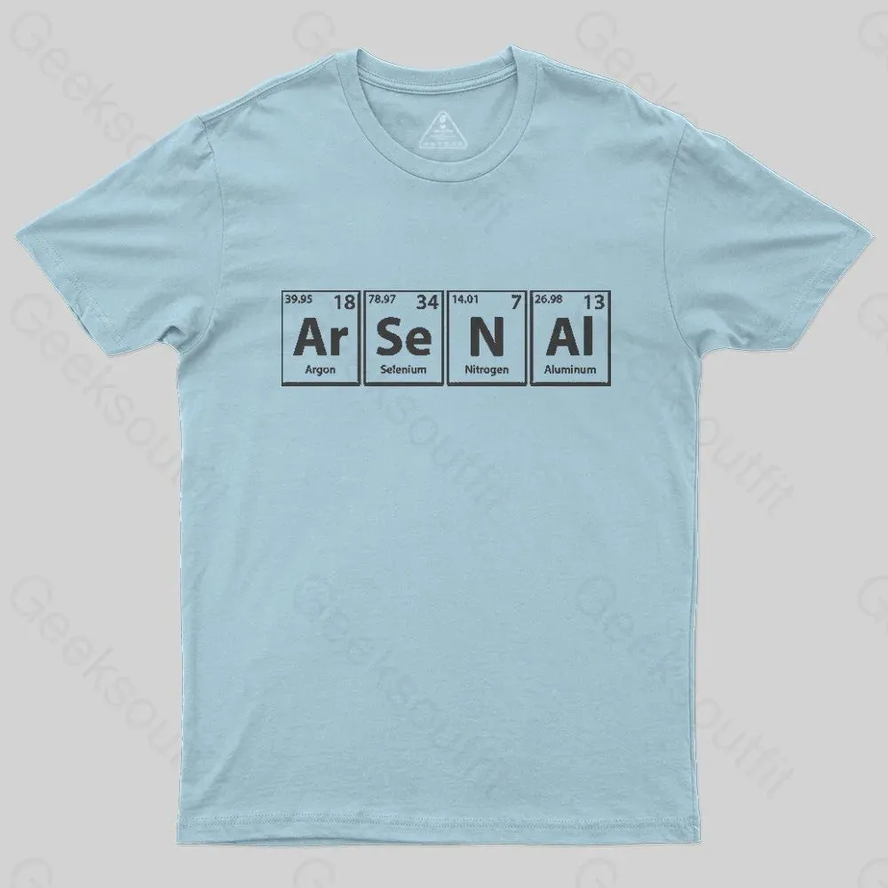 Arsenal (Ar-Se-N-Al) Periodic Elements Spelling T-Shirt