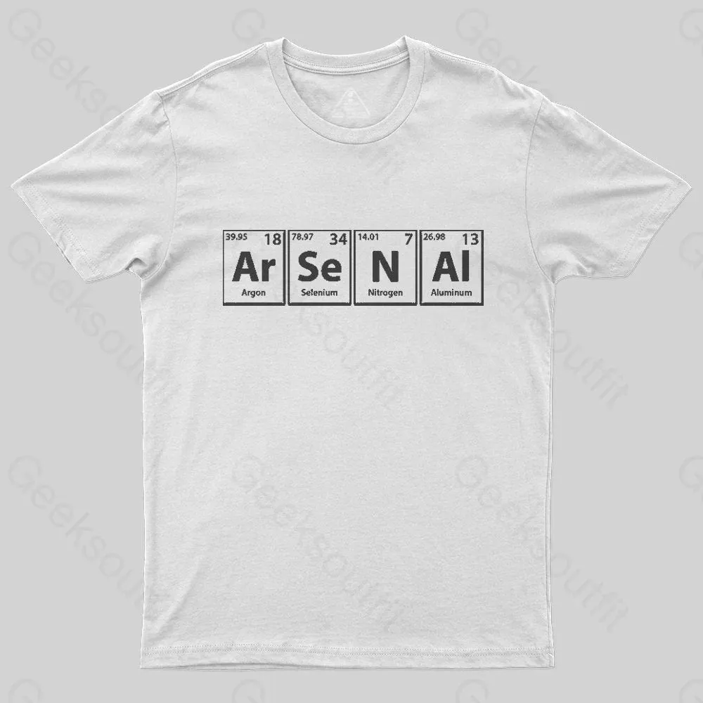 Arsenal (Ar-Se-N-Al) Periodic Elements Spelling T-Shirt