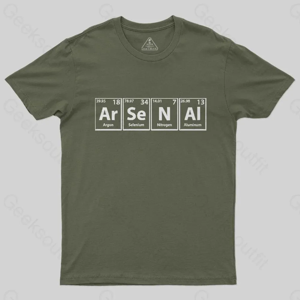 Arsenal (Ar-Se-N-Al) Periodic Elements Spelling T-Shirt