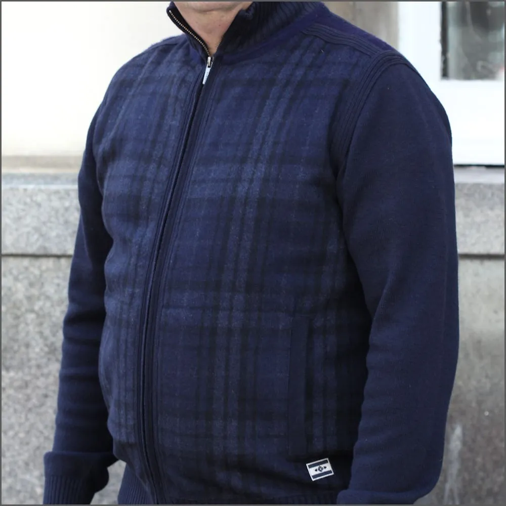 Baileys  Checked Cotton/wool Zip Cardigan^