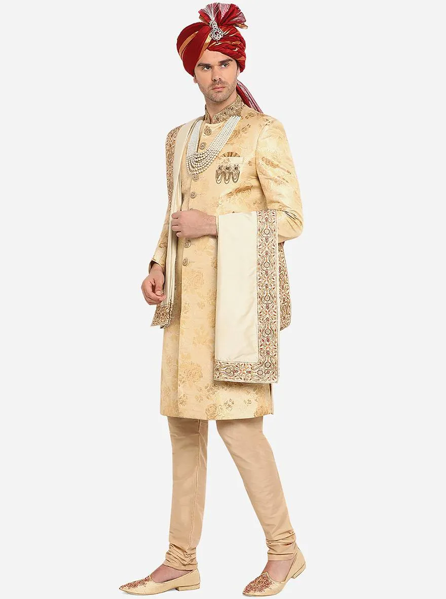 Beige Sherwani | Azania