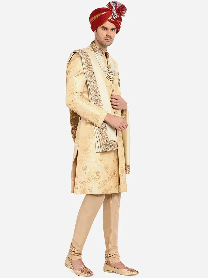 Beige Sherwani | Azania