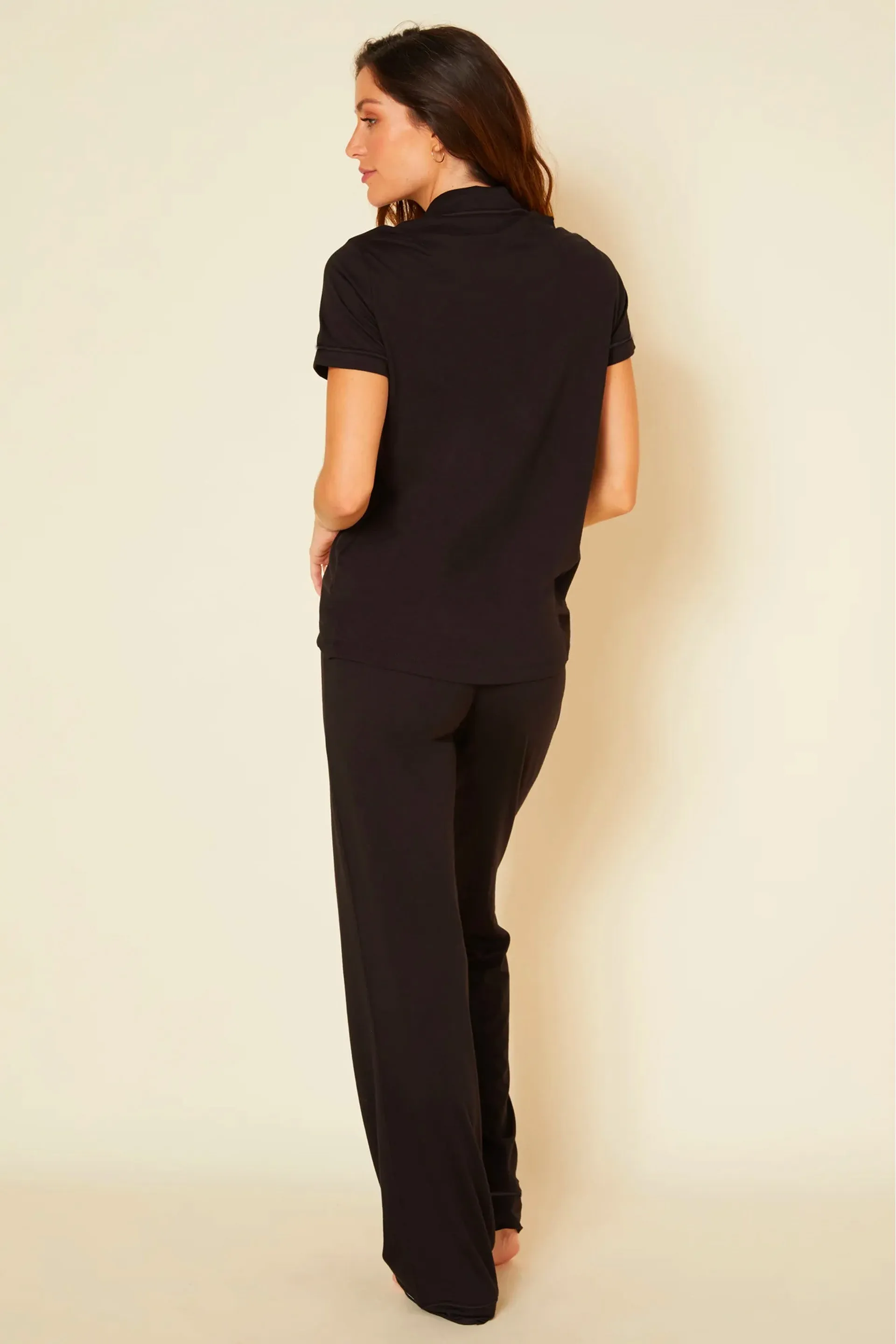 Bella Short Sleeve Top & Pant Set Black