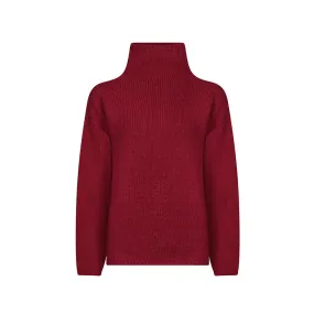 Berry, Funnel Neck Slouchy Sweater