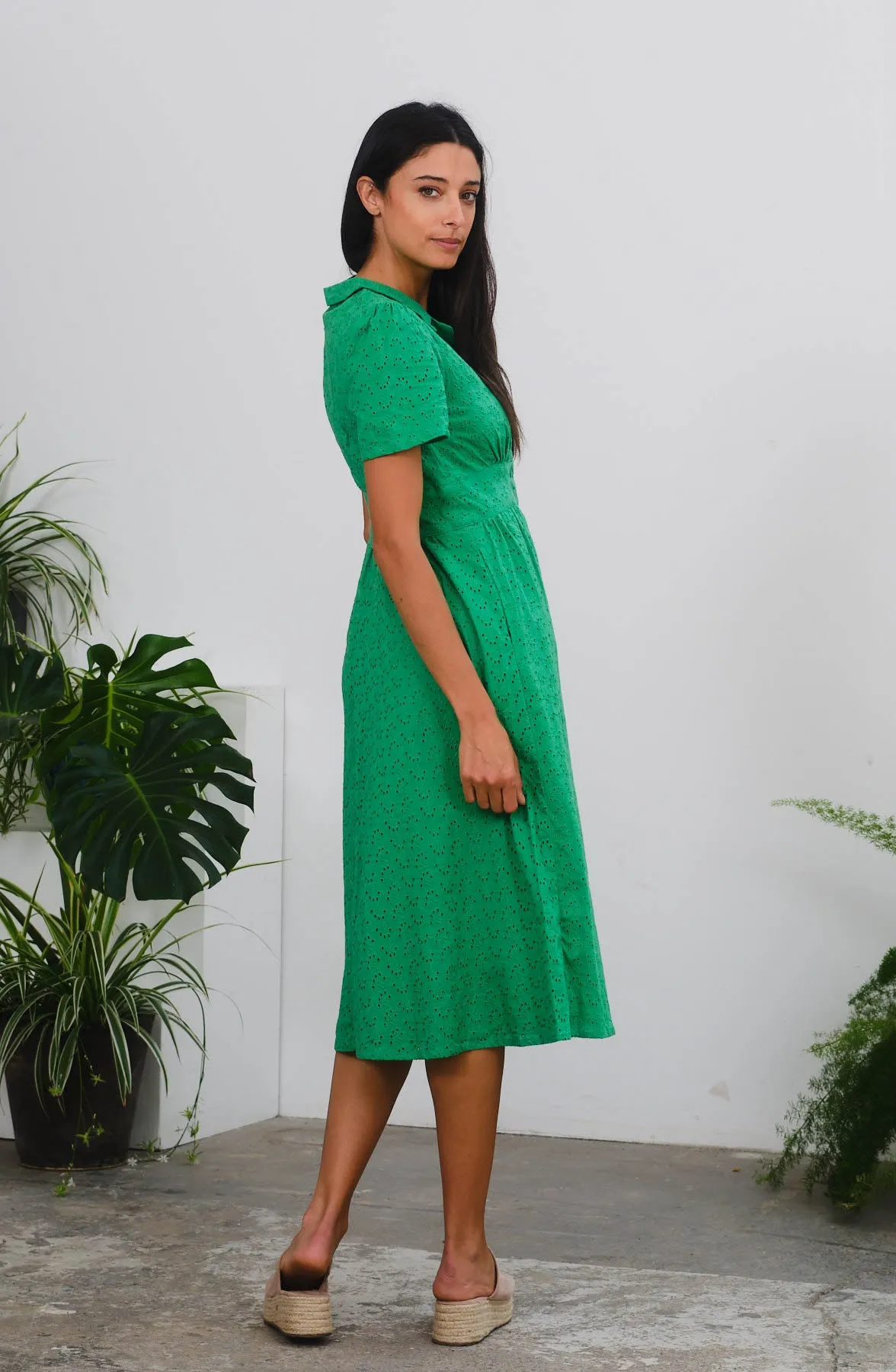 Birdy Dress in Green Schiffly