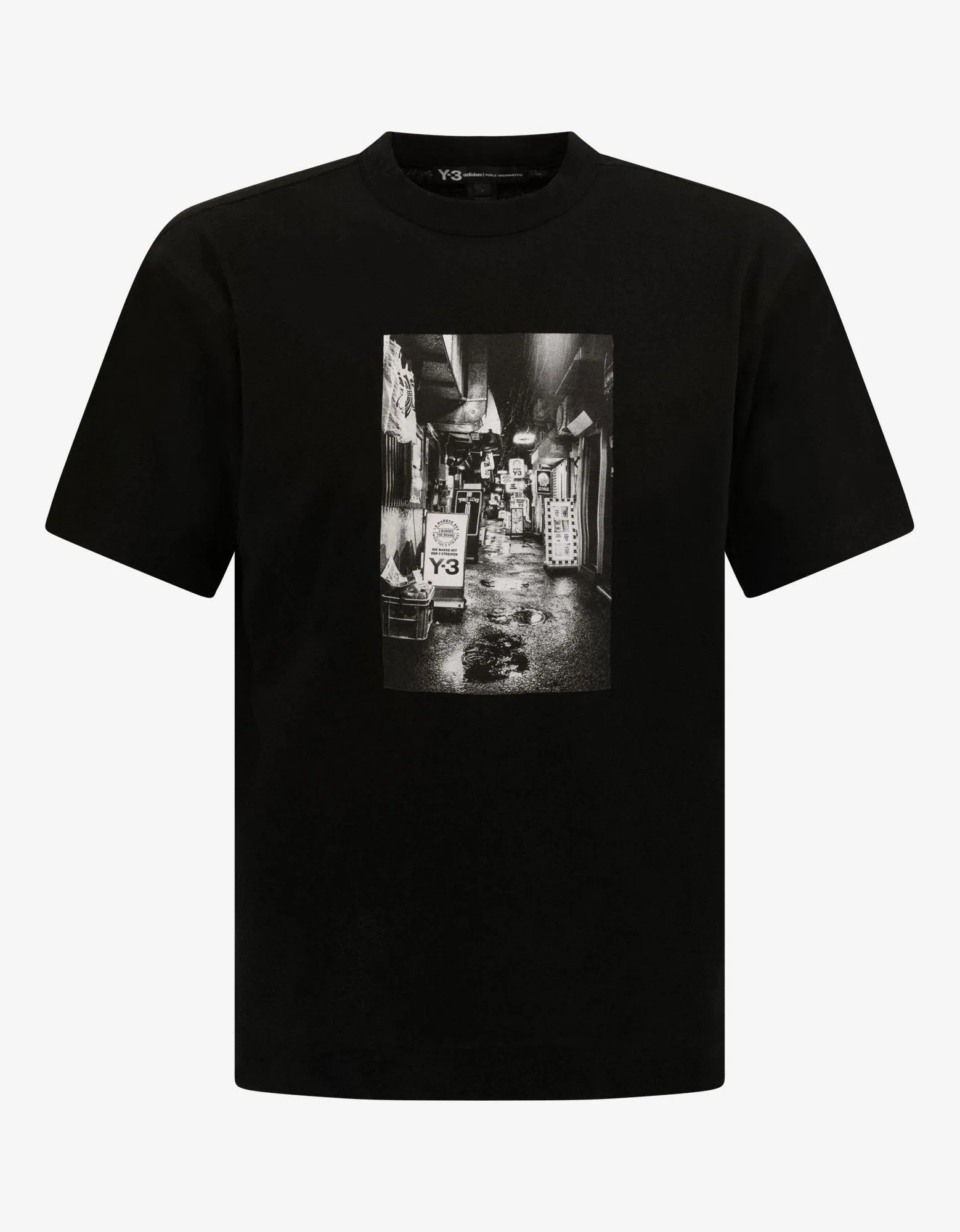 Black Alleyway Graphic Print T-Shirt -