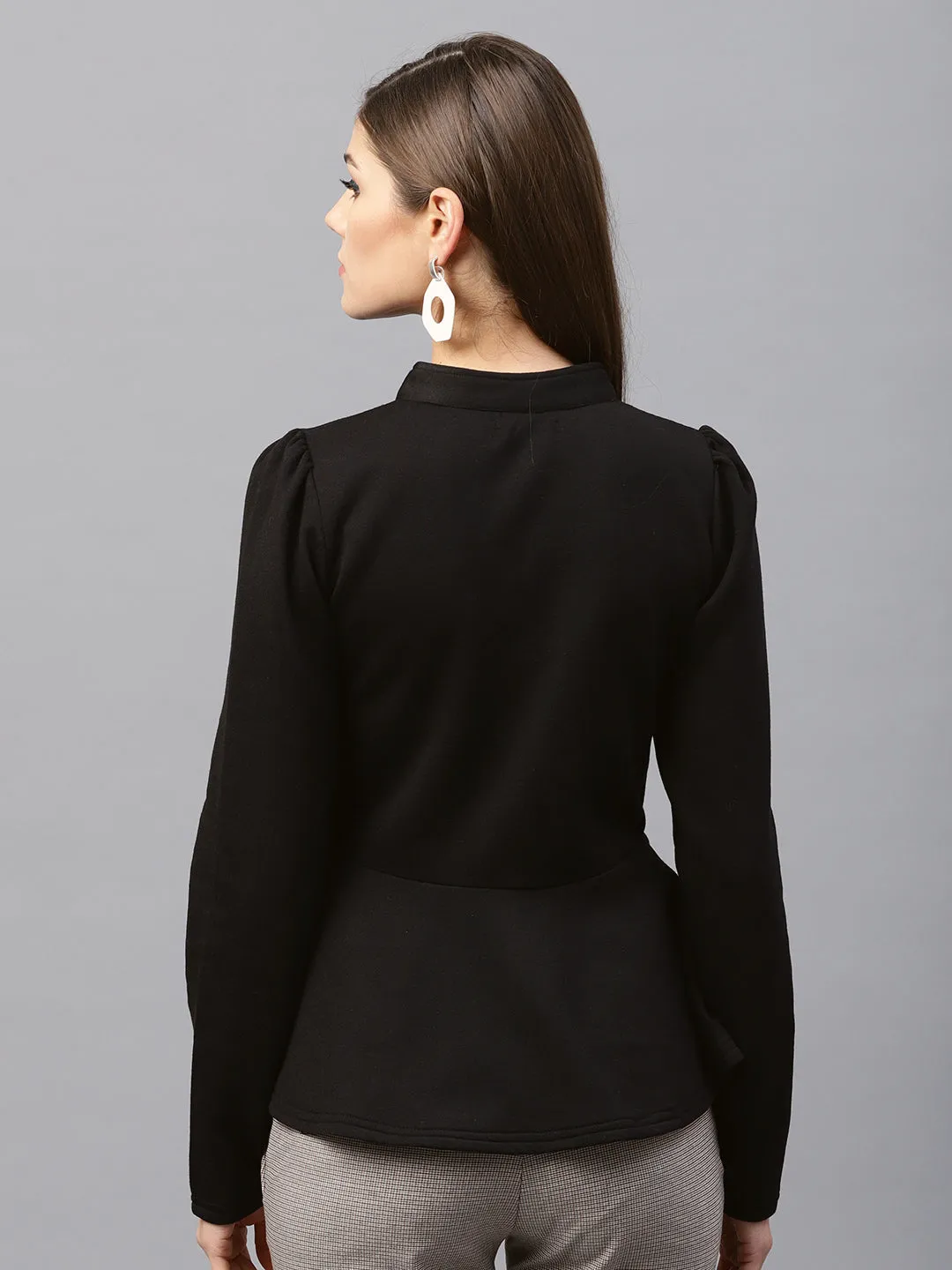 Black Fleece Peplum Jacket