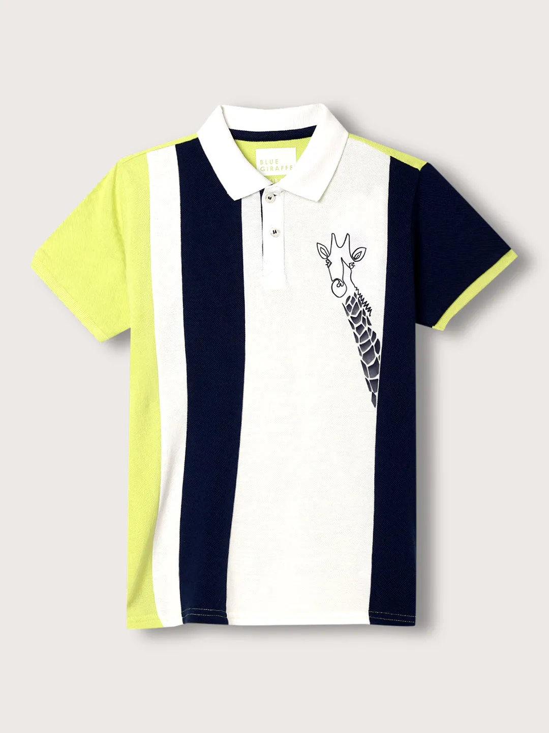 Blue Giraffe Boys Multi Polo Striped TShirt