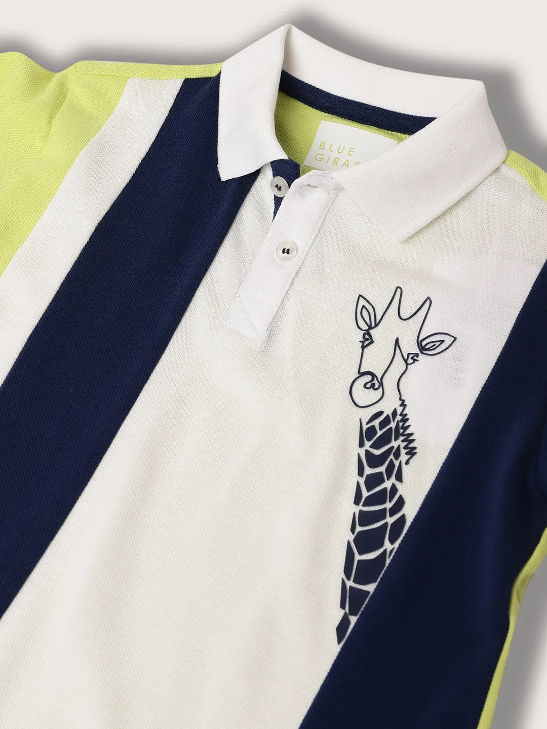 Blue Giraffe Boys Multi Polo Striped TShirt