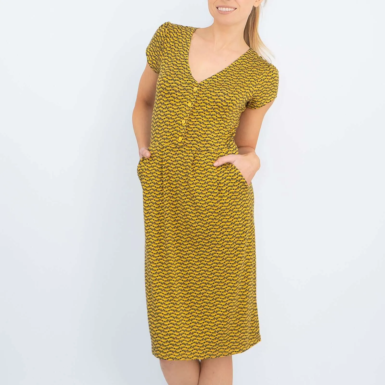 Boden Alberta Tuscan Sun Short Sleeve Jersey Dresses