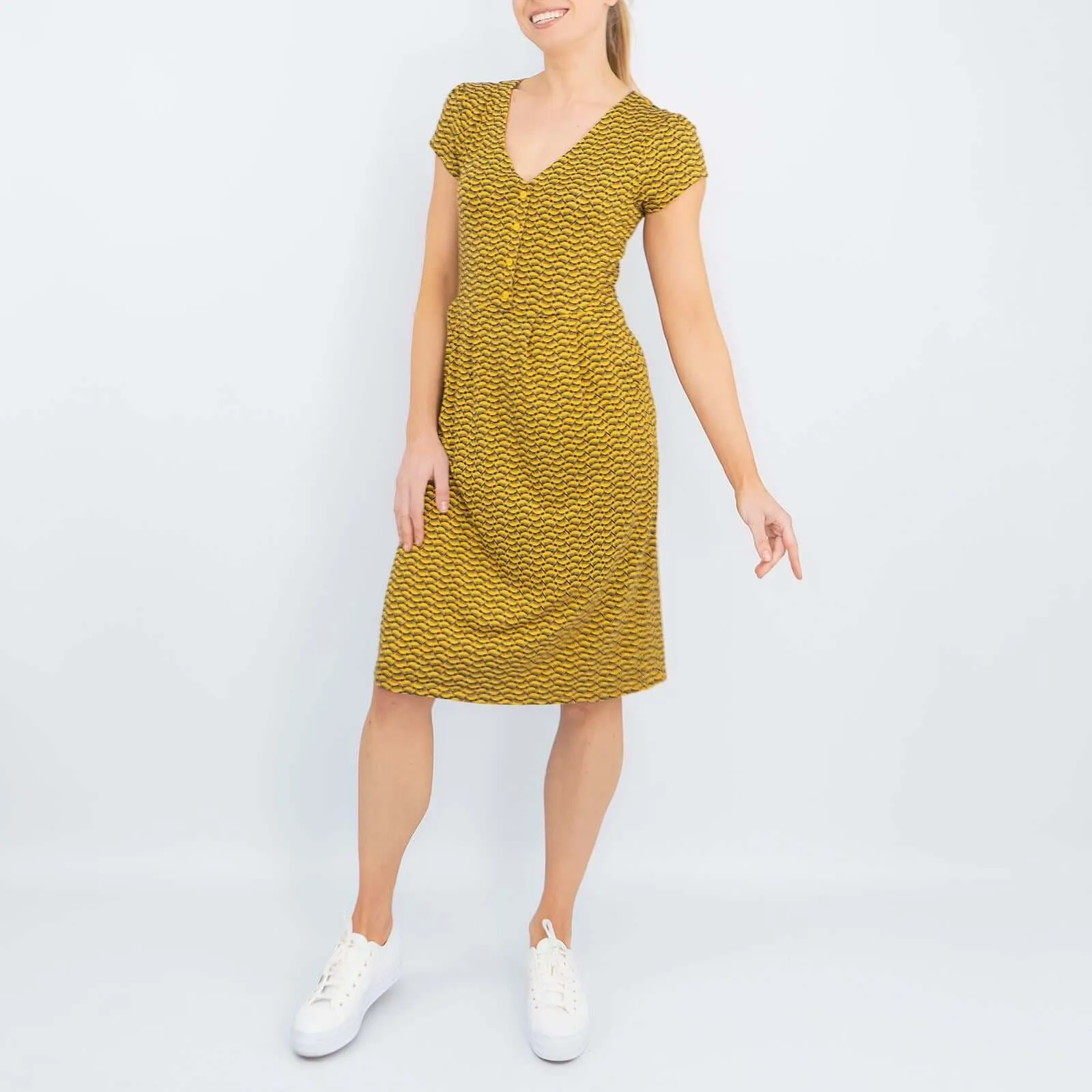 Boden Alberta Tuscan Sun Short Sleeve Jersey Dresses