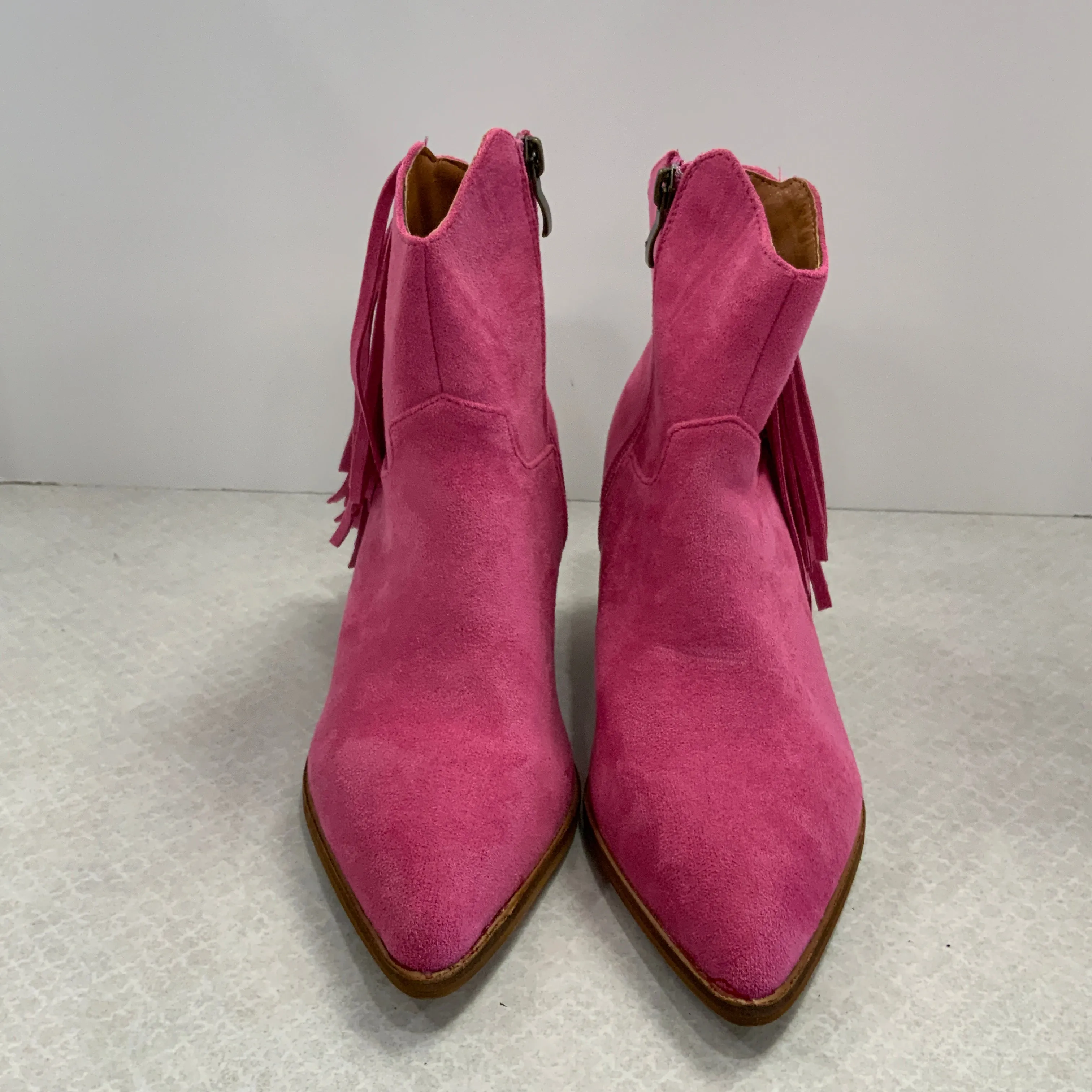 Boots Ankle Heels By BEAST FASHION In Pink, Size: 7.5