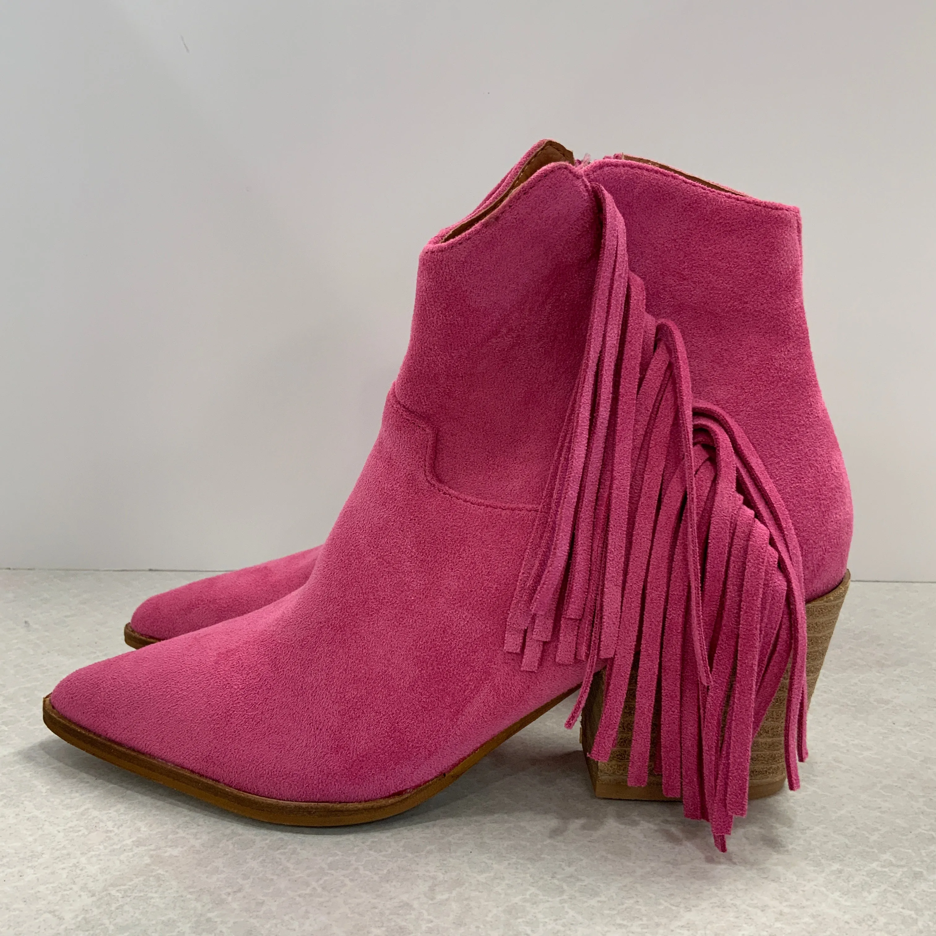 Boots Ankle Heels By BEAST FASHION In Pink, Size: 7.5