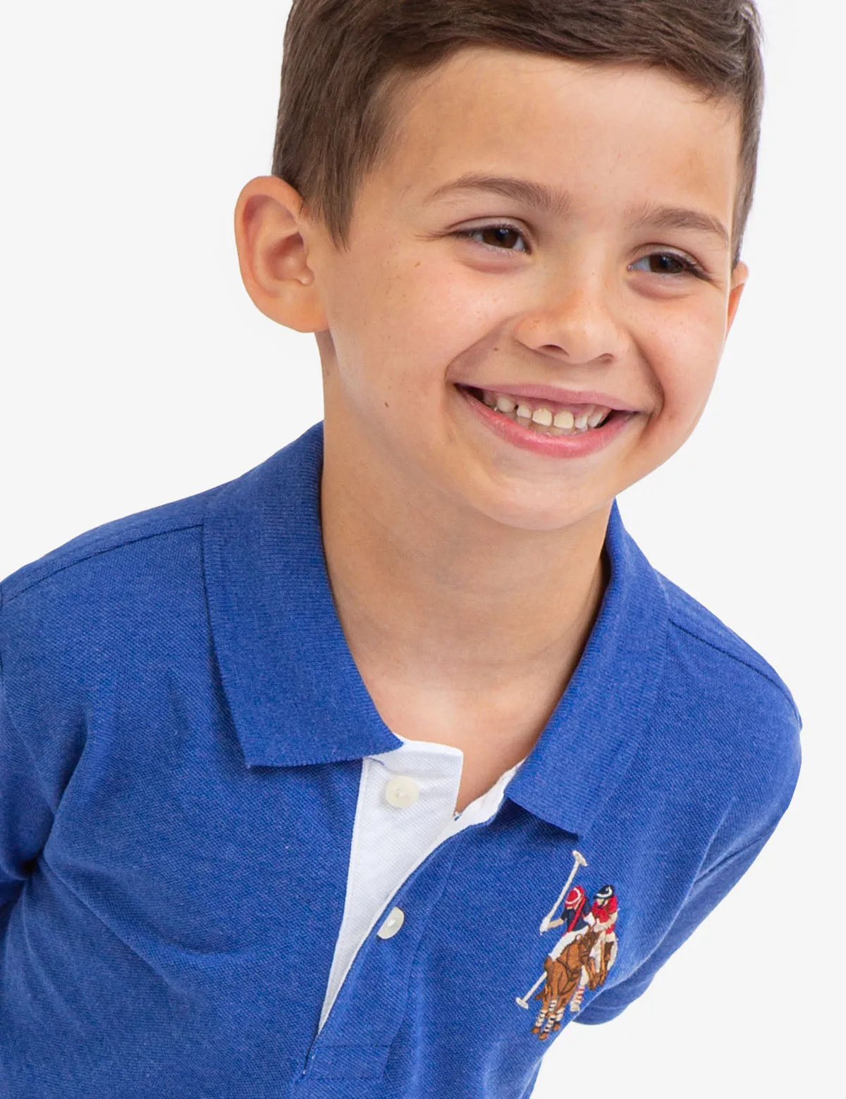 BOYS MULTI COLOR LOGO PIQUE POLO SHIRT