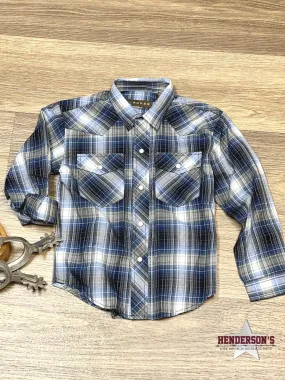 Boy's Navy Woven Plaid