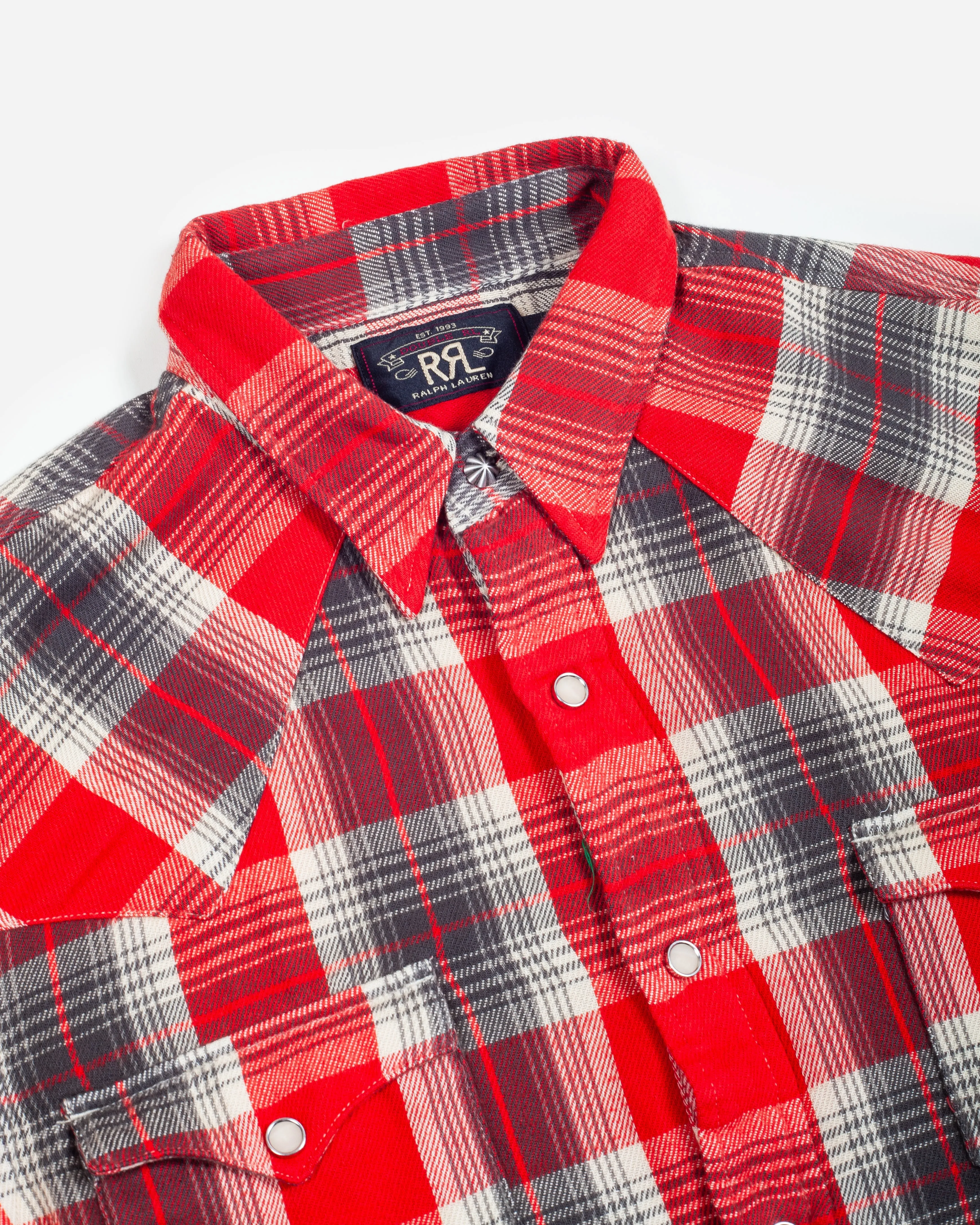 BUFFALO WESTERN CHECKED SHIRT - RED/GREY