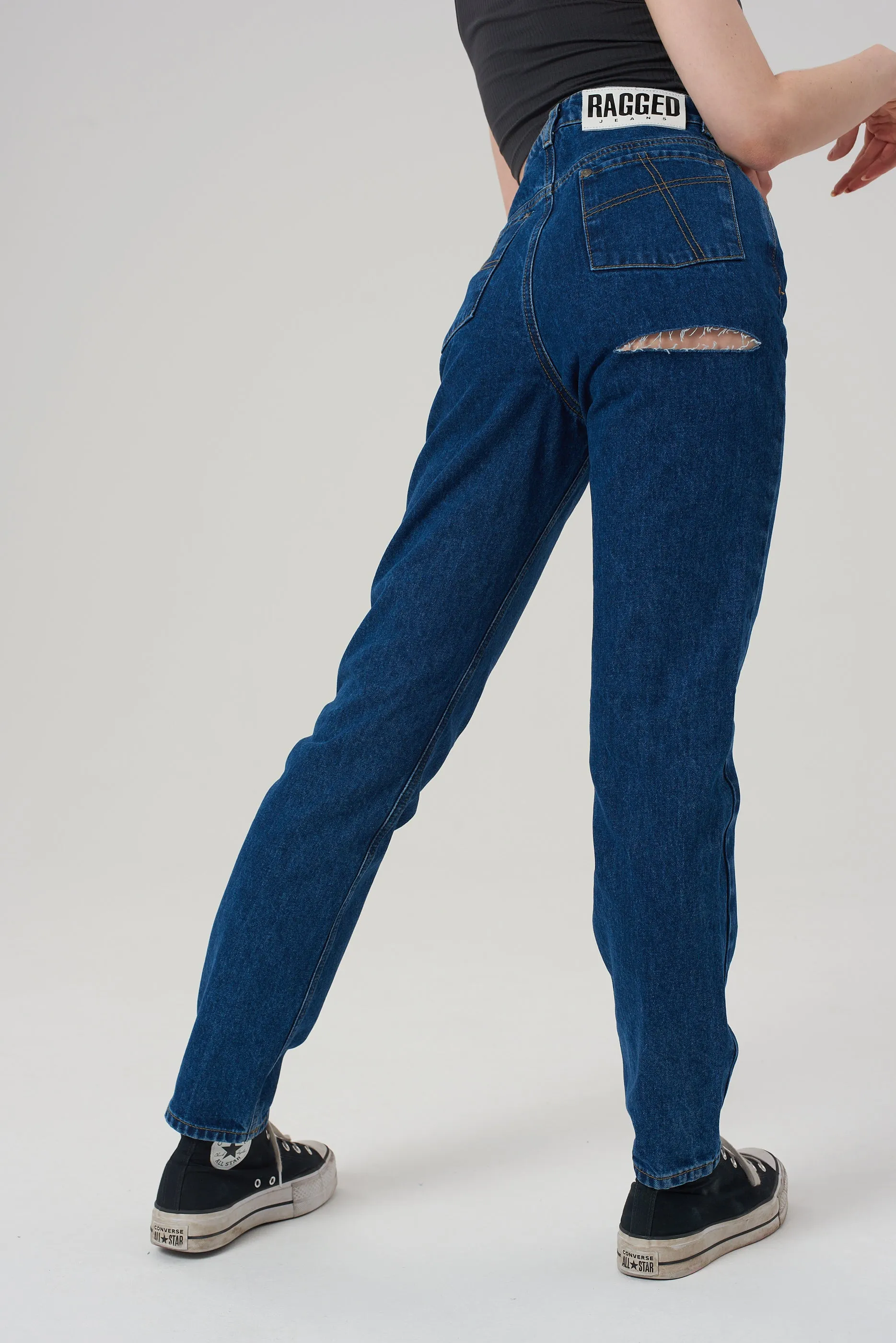 Butt cut jeans - indigo