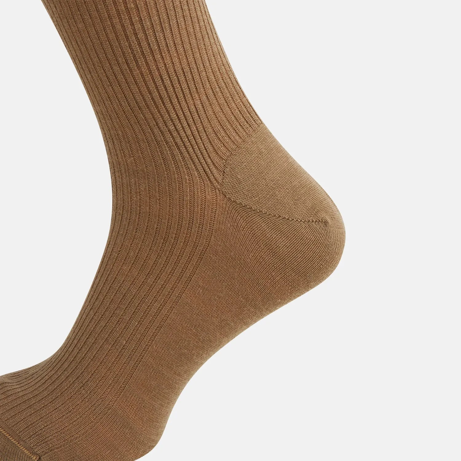 Camel Mid-Length Merino Socks