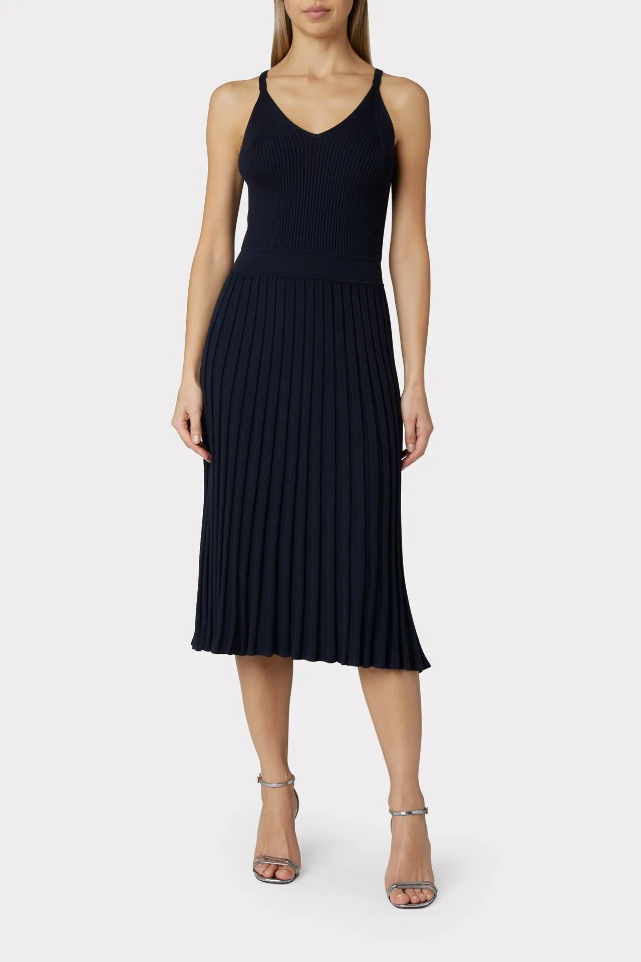 Cami Top Pleated Midi Dress