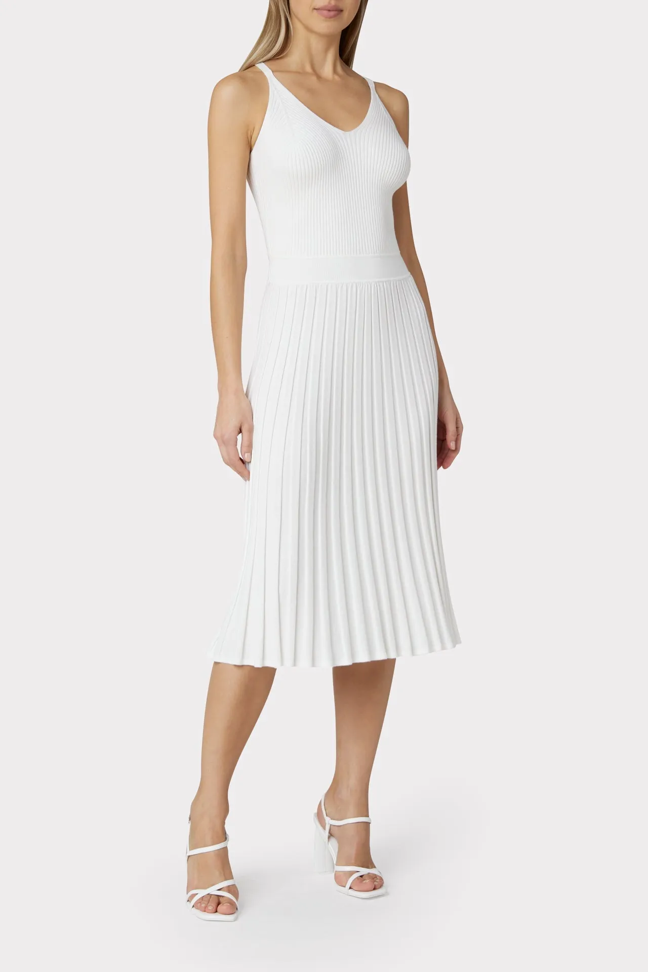 Cami Top Pleated Midi Dress