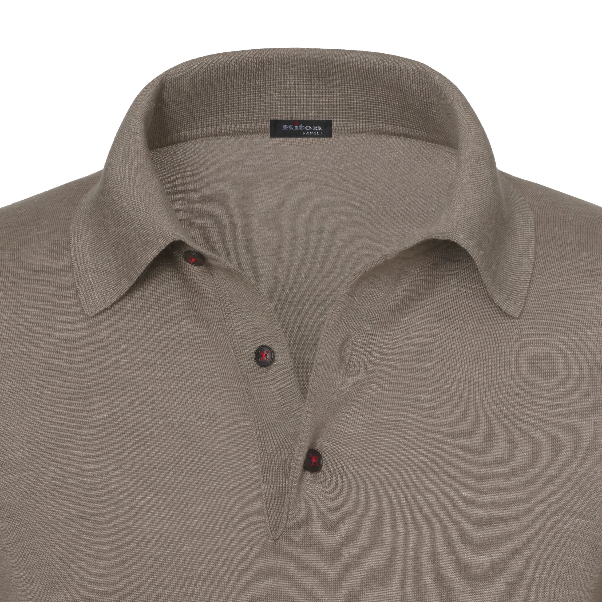 Cashmere-Blend Long Sleeve Polo Shirt in Pond Green