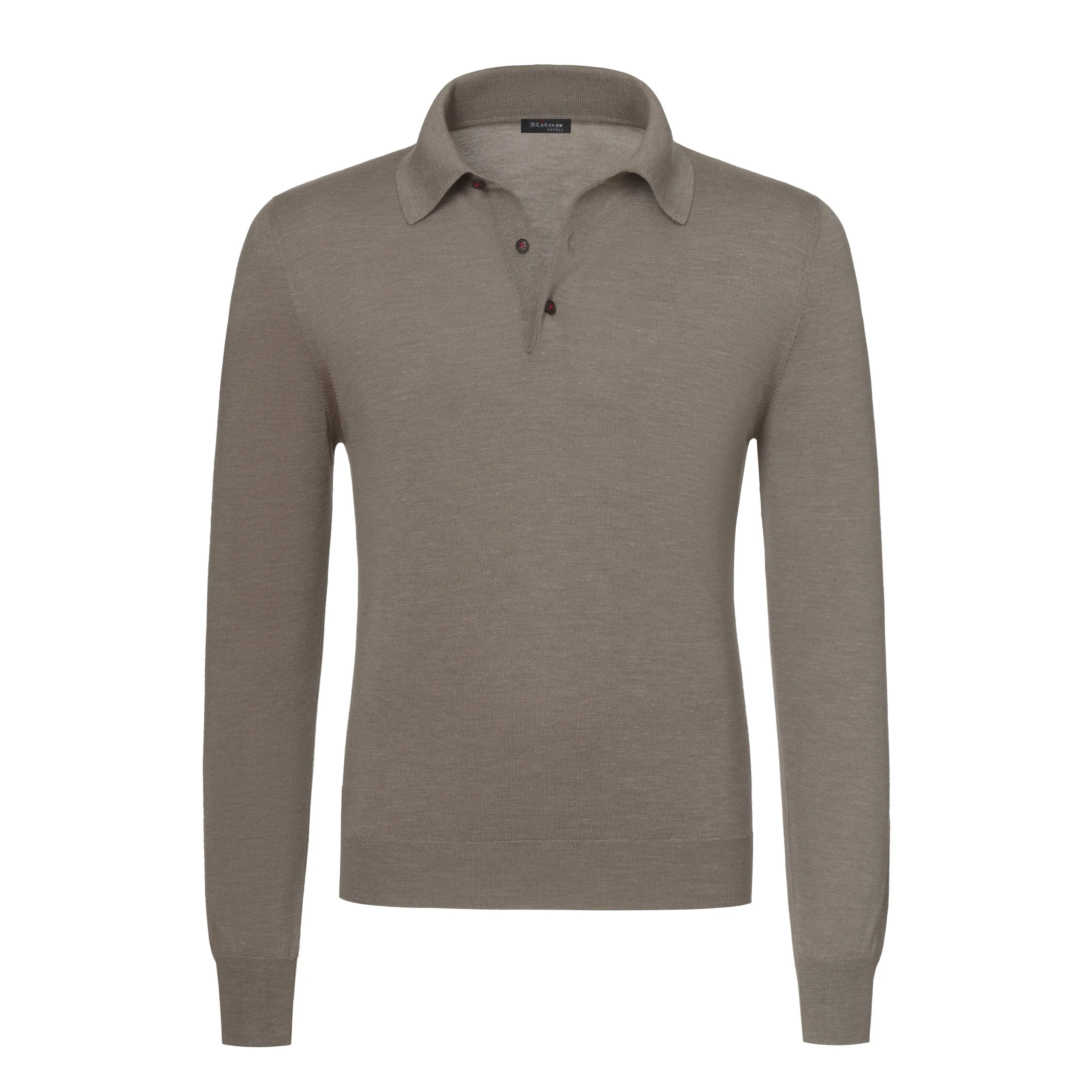 Cashmere-Blend Long Sleeve Polo Shirt in Pond Green