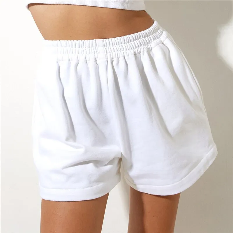 Casual Solid Color Sweat Shorts