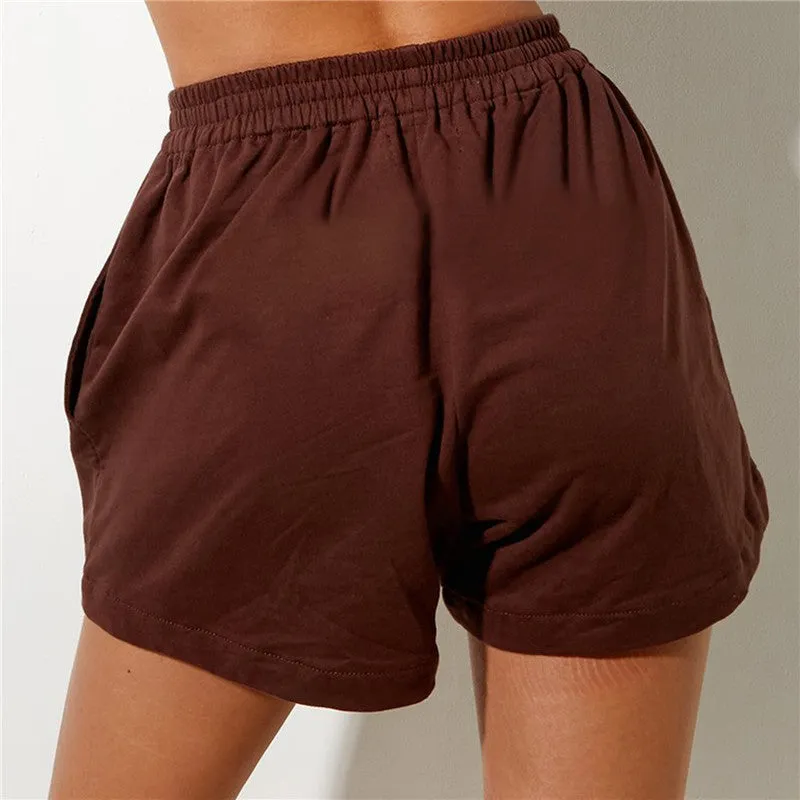 Casual Solid Color Sweat Shorts