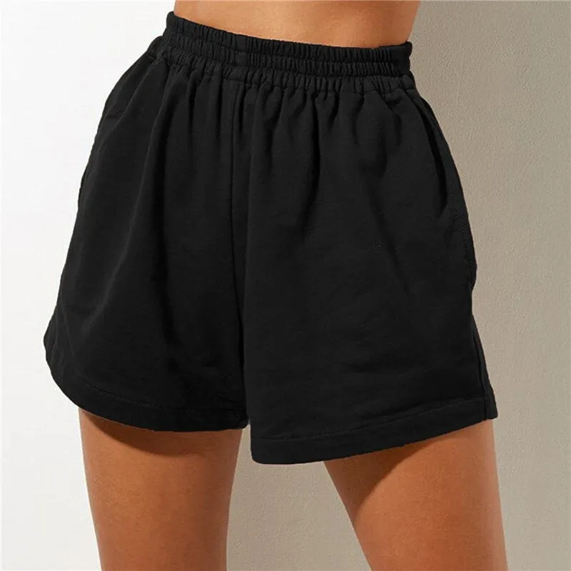 Casual Solid Color Sweat Shorts