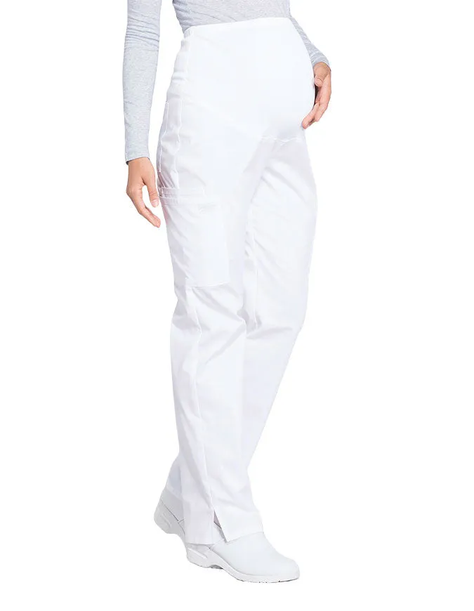 Cherokee Workwear Professionals Maternity Knit Waist Straight Leg Tall Pant