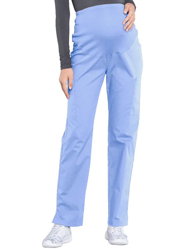 Cherokee Workwear Professionals Maternity Knit Waist Straight Leg Tall Pant